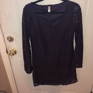 Drop purple lace dress